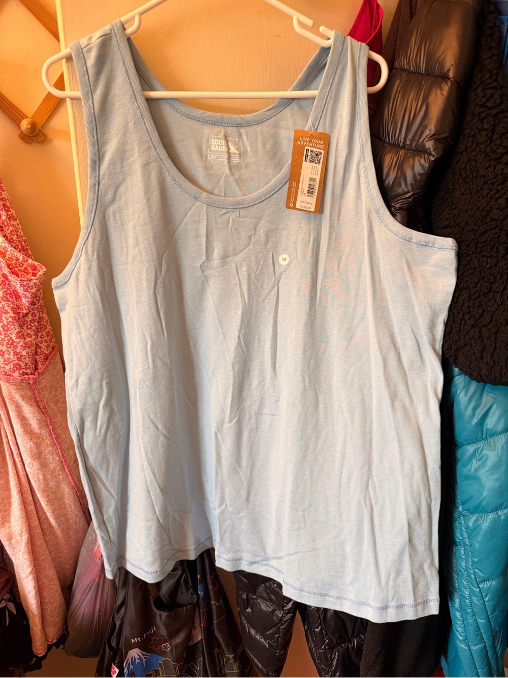 Eddie Bauer Light Blue Scoop Neck Tank Top